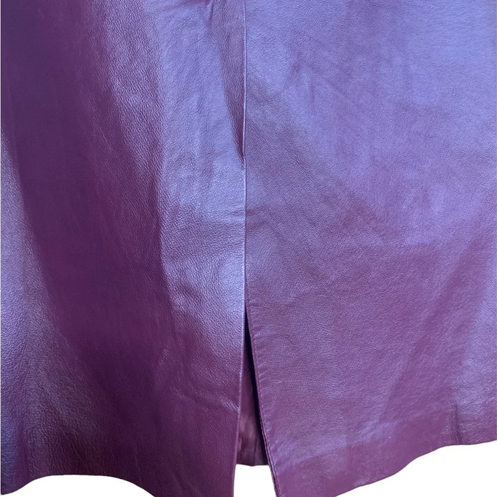 Vintage JL Studios Size 20WP Martin Leather long A Line Skirt, zippered back - Picture 5 of 5